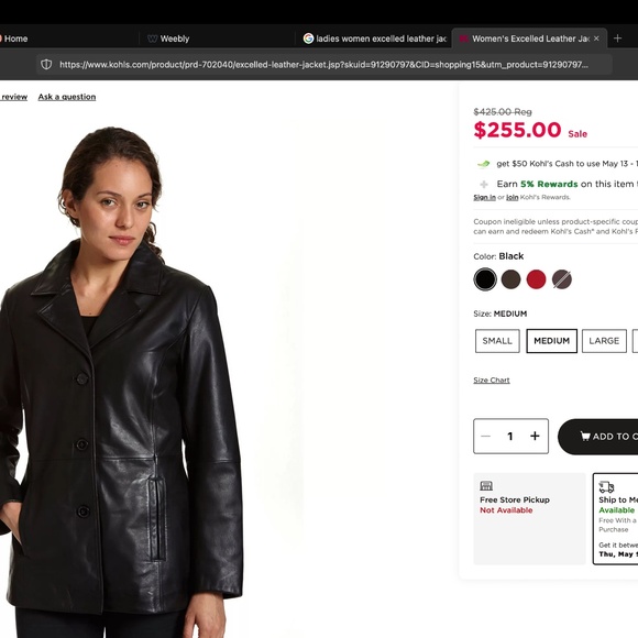 Women's Leather Button Front Stroller Jacket - Large (L) - Picture 10 of 11